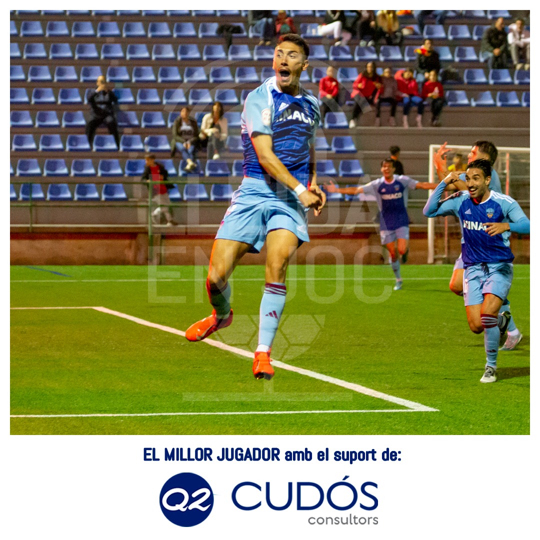 ⭐ @Sergiiomo10, votat per #LleidaEnJoc com el millor jugador del partit! ⚽️ Ha marcat un autèntic golàs de xilena per ajudar a l'equip a sumar un punt d'or i seguir líders! 🤝 amb el suport de @CUDOSCONSULTORS! 📸 @jordieche_foto #SantAndreuLleida #LleidaEnJoc