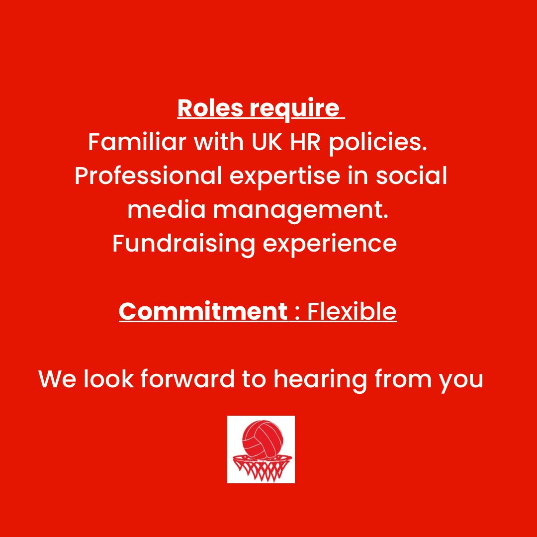 netballtrust's tweet photo. JOIN US! We are looking to work with people in HR/Fundraising/Social Media to help with our growing charity 😍 
Please get in touch if you can offer your expertise (no long term commitment required) 🙏 https://t.co/TBxSEqXWfS