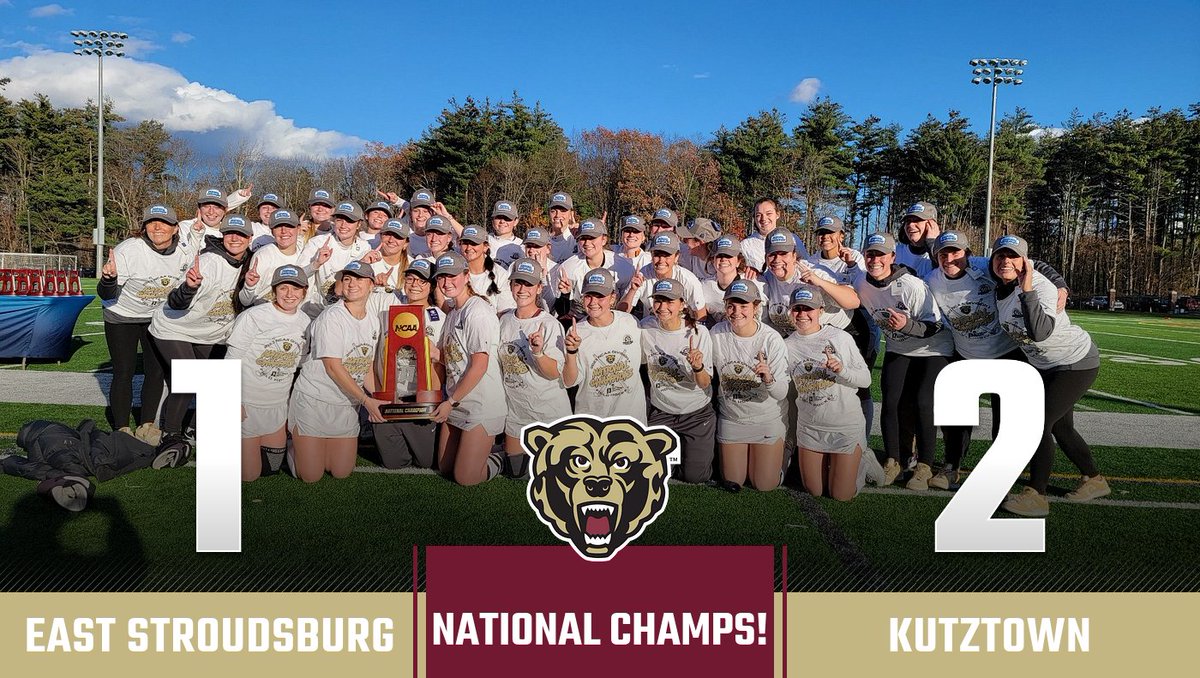 WE. ARE. THE. CHAMPIONS!

<a href="/KUFieldHockey/">Kutztown University Field Hockey</a> defeats East Stroudsburg 2-1 to win the program's first ever national championship! #HereYouRoar
