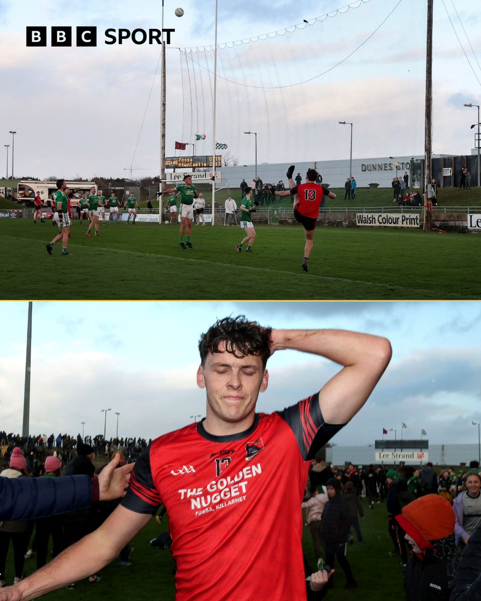 Footballer of the Year curse? 😬 David Clifford scored 12 points from 12 shots but missed a late free to take the Kerry IFC final to extra-time. Milltown-Castlemaine beat Fossa by a point to win the title 🏆 #BBCGAA