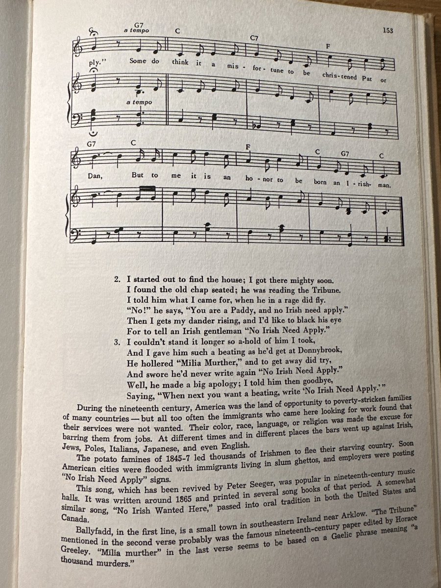 CaltonBooks's tweet photo. An Interesting USA Workers/Labour song book has came into my ownership. Just one of the songs on it @TheWakes
#NoIrishNeedApply https://t.co/fqggEQA8xp