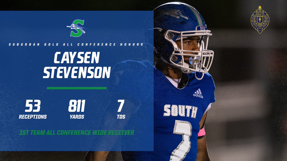 Blue Springs South Football (@jaguarsbss) on Twitter photo Congrats to <a href="/CaysenStevenson/">CaysenStevenson</a> on earning 1st team All Conference WR honors! #TheMan #DEAL #DEUCE <a href="/bssjaguars/">Blue Springs South Jaguars</a> Congrats to <a href="/CaysenStevenson/">CaysenStevenson</a> on earning 1st team All Conference WR honors! #TheMan #DEAL #DEUCE <a href="/bssjaguars/">Blue Springs South Jaguars</a>