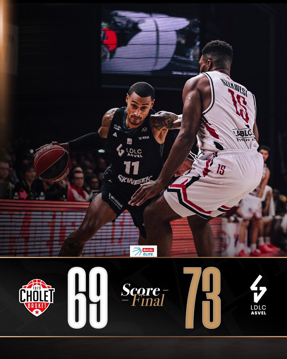 THAT’S A BIG WIN ! 🔥🔥🔥 💪 Nos Villeurbannais repartent de Cholet avec la victoire grâce à un money-time maîtrisé ! 🔜 Prochain rendez-vous : jeudi à la @ldlc_arena !!! 🎟️ bit.ly/3FmhDnO #LDLCASVEL