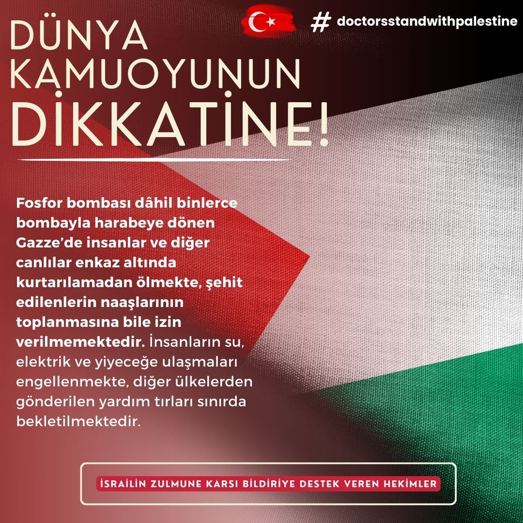 Yapılan insanlık suçları bir an evvel son bulmalı! #doctorsstandwithpalestine