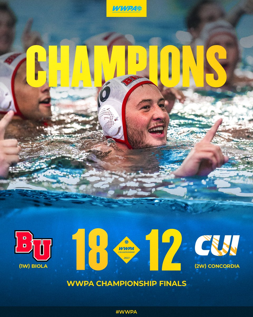 TheWWPA's tweet photo. 🚨 @BiolaAthletics wins #WWPA Championship! 

#ncaawaterpolo https://t.co/L6i32Dd3n0