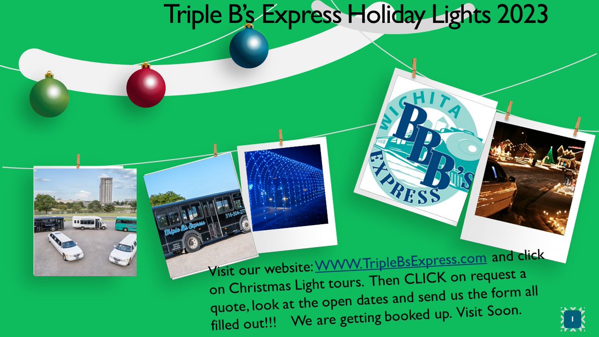 TripleBsExpress's tweet photo. 🎄🌟 Only 2 weeks left until the highly anticipated 2023 Christmas Light tours! 🎅🎁 Have you reserved your spot yet? 🚗✨ Follow the simple directions below and let's make sure you're part of this enchanting experience. Don't miss out on the festive magic! 🎉🎊 #ChristmasLights https://t.co/UZsneGLXrd