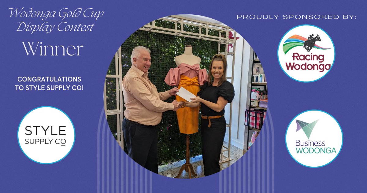 Congratulations Amanda of Style Supply Co. of 100 High Street on being the winner of our Gold Cup Windows Display Competition. Go on down to the CBD and have a look at all displays, brightening Wodonga, supported by Racing Wodonga. #retailexcellence #brighterwodonga