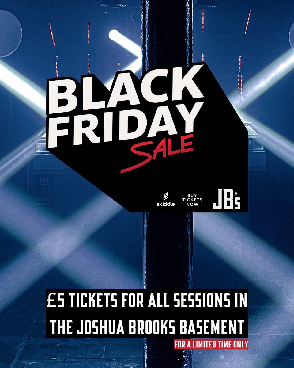 LIMITED BLACK FRIDAY SALE! 🔺 All event tickets, including Shogun Audio, Full Circle, Cristoph, Genix, Whippin, and more, are just £5! Go now – limited tickets are available! Bag this deal now – search Joshua Brooks on skiddle.com or see the link in our bio 🔐