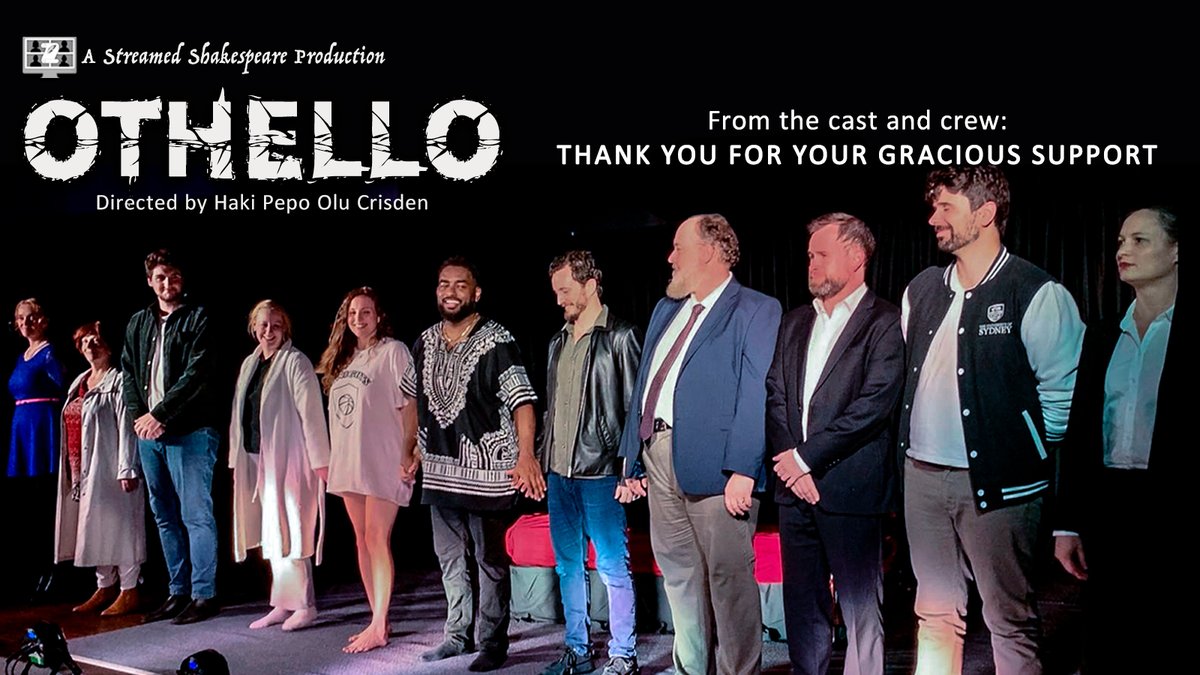 StrmShakespeare's tweet image. 🤗The curtain has fallen on Streamed Shakespeare's production of OTHELLO! Thank you to everyone who came out. Your support means everything. 

It was a privilege to share our vision with you.

With gratitude and love,
The Cast and Crew of Streamed Shakespeare's OTHELLO.

#othello