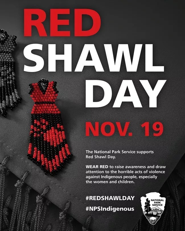 GrandCanyonNPS's tweet photo. #RedShawlDay, November 19, is an annual national effort to bring attention to the horrible acts of violence committed against Indigenous people, particularly women and children.
Learn more at: https://t.co/bI6OklueAt
#MMIW #NPSIndigenous #GrandCanyonFirstVoices #MMIWG2S https://t.co/5SIwKLfNiC