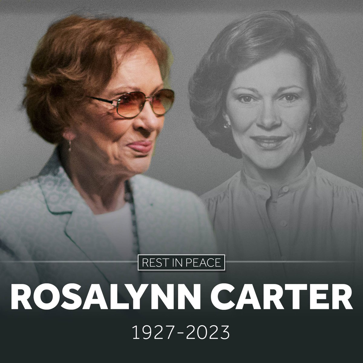 GCNNow's tweet image. BREAKING: Former US first lady Rosalynn Carter, a global humanitarian and political partner to the 39th president, has died at 96.