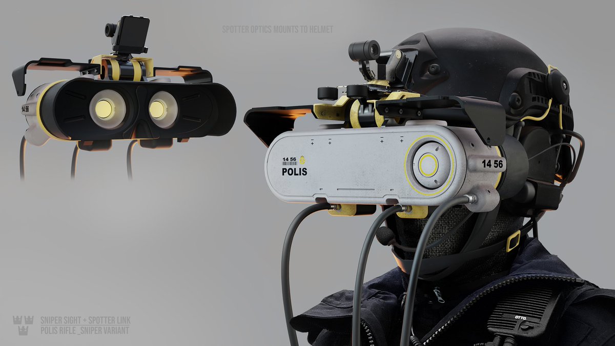AlexThomas87's tweet photo. Concept for a spotter headset that plugs into a sniper scope. https://t.co/7WzyXkgzd9