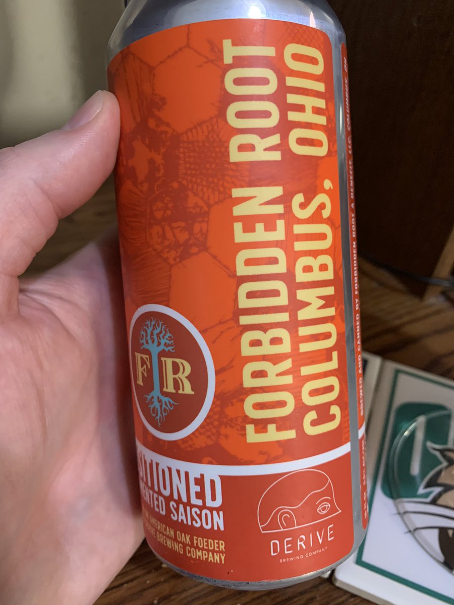 RealBMaxwell's tweet photo. Now itโs #saisonsunday and I like @ForbiddenRootOH #DeriveBrewing Well Positioned Oak Fermented Saison ๐๐๐ป #ohiocraftbeer #CraftBeer @JonMontag @BayBeerReviews @mikeadam16 @RobFromInternet @Stef_Pellerin @Kubrickx @impopsy @ErmiyasDESTA @WhiskeyCyclist @ZombieWWZ @johanc77 https://t.co/W7GOu5RBQ7