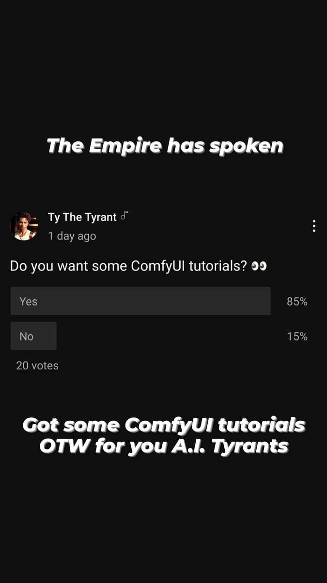 TyTheTyrant's tweet photo. I have a lineup of tutorials to record.

Anything in particular you want me to cover? 🤔

#ComfyUI #ai #aiart #AIArtistCommunity #YouTube #stablediffusion https://t.co/AHf2CJgelg