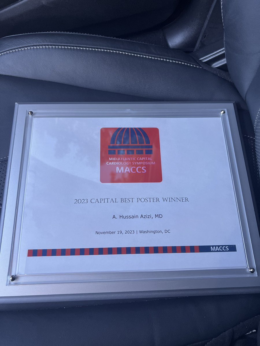 HussainAzizi8's tweet photo. What a privilege to receive one of the Best Poster Winner awards at the #MACCS @ACCinTouch for our project “Use of Prehospital Communication Software to improve STEMI Door-to-Balloon Time” Awesome work by 🌟 residents @JCampbell1222 @drsamirmehta @HosmaneCardio @nwimmer @QWasif https://t.co/BlOAlnaI3P