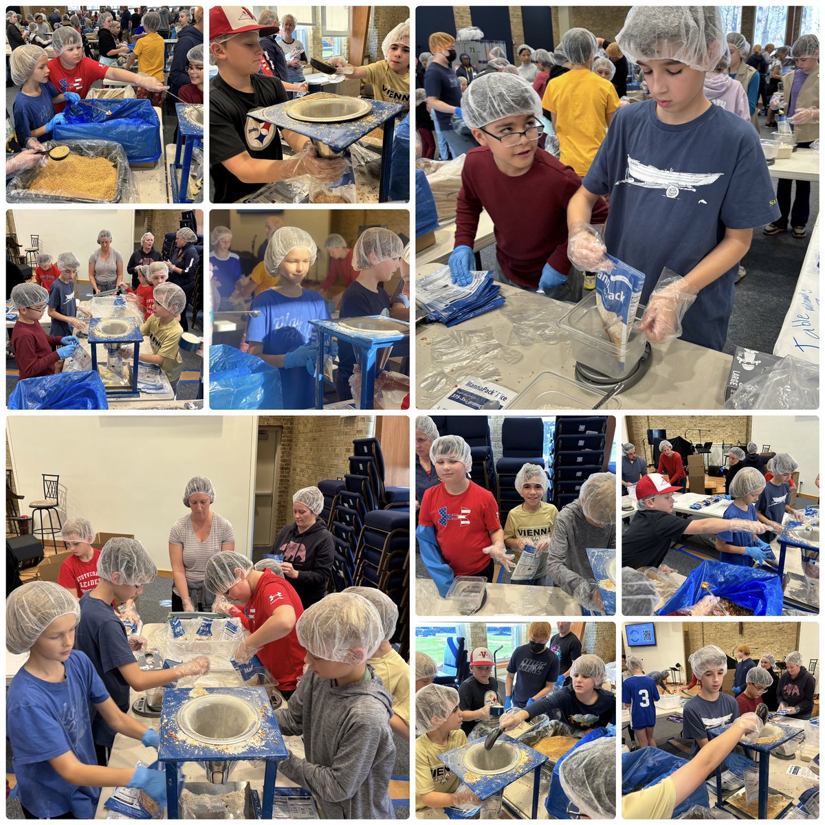 What a fantastic day! These @FlintHillES 5th Grade Falcons help pack 14,040 meals and fed 38 children for 1 year👍🏻They rocked the @fmsc_org Packing Party at Fairfax Circle Church 💪🏼 They put others first … I couldn’t be any prouder 🙏🏼👍🏻💪🏼#FHESilluminates #ONEkindactvienna