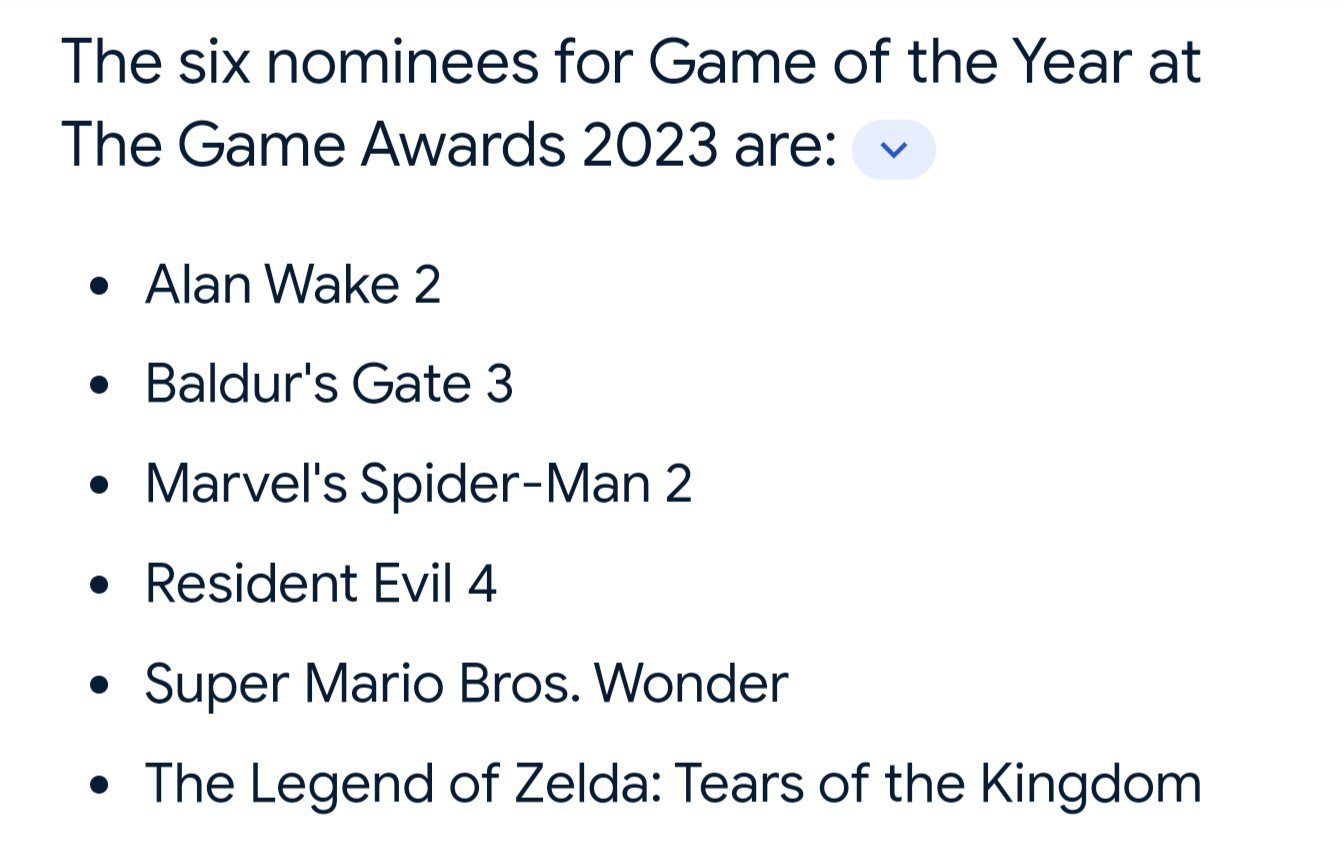 Metacritic - The Game Awards: Game of the Year Nominees