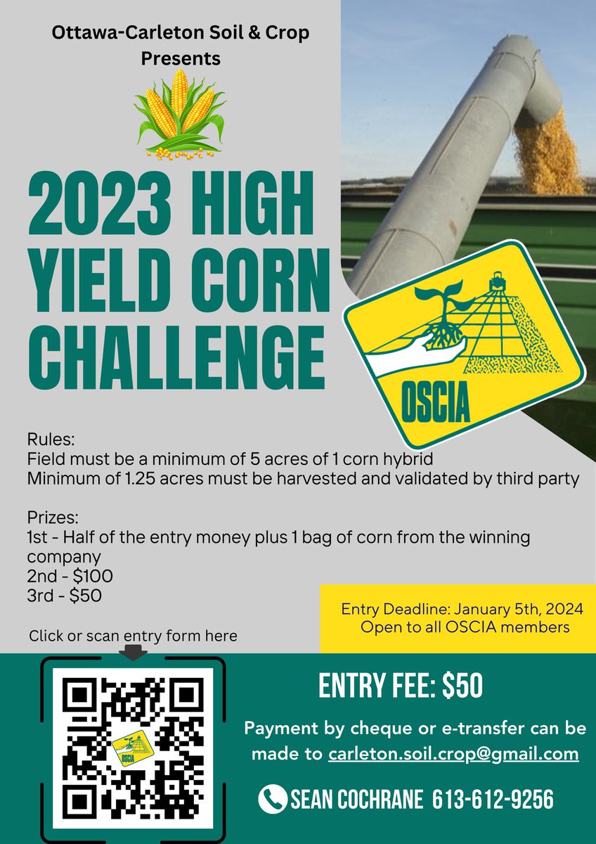 Don’t forget to enter the Ottawa-Carleton High Yield Challenge 🌽  <a href="/OntarioSoilCrop/">Ontario Soil & Crop</a>