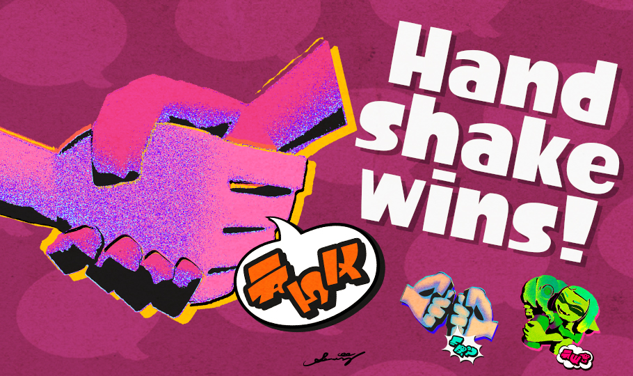 SplatoonNA's tweet photo. SRL Outcomes Team here! No name change this month, but we are excited to bring you the Splatfest results. Congrats to Team Handshake!

Don't worry if you didn't win—everyone who participated gets Super Sea Snails. Be sure to pick yours up! #Splatoon3 https://t.co/4m7ouTZzeR