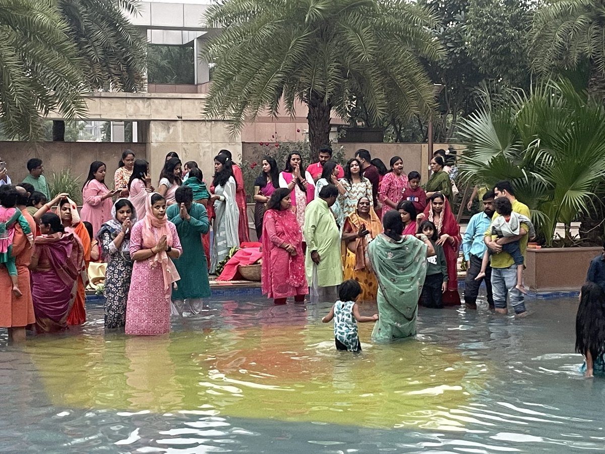 We live together, we celebrate together. Lavanya Apartments, Sector 81, Gurugram celebrating Chatth Puja.