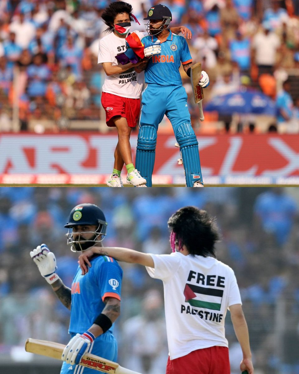 MudassirChanar's tweet photo. Whoever this man is, he has my Respect 🫡 Free Palestine 🇵🇸#INDvsAUSfinal
#Worldcupfinal2023 
#WorldcupFinal 
#IndVsAus 
#MissUniverse https://t.co/Yq4YH3wJ0B