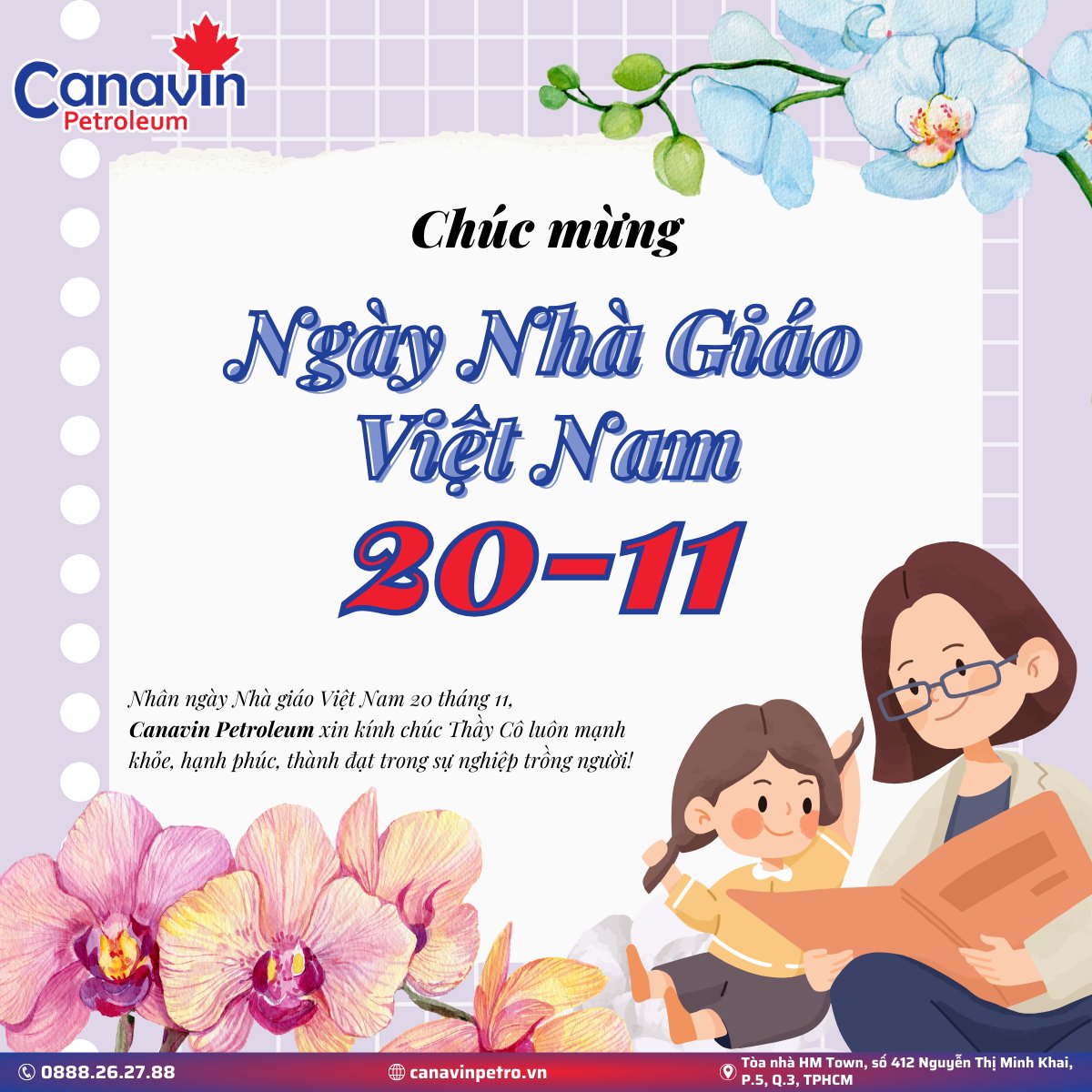 CanavinVN's tweet photo. Chúc mừng ngày NHÀ GIÁO VIỆT NAM 👨🏻‍🎓👩🏻‍🏫👨🏻‍🏫 🇻🇳 

#canavin #canavinpetroleum #vietnameseteachersday #ngaynhagiaovietnam https://t.co/rMgSiJKxaE