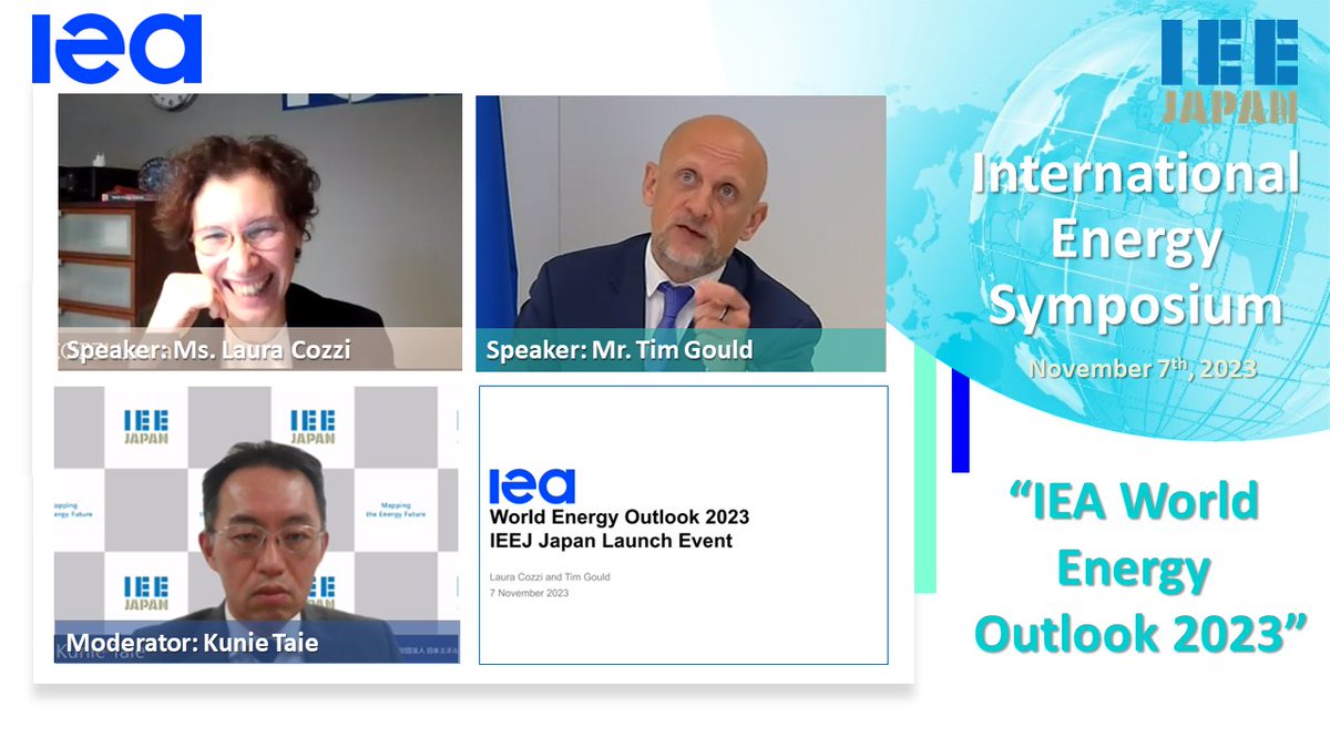 🗣️New Video Up- We would like to express our sincere appreciation to @IEA experts; @Laura_Cozzi_ and Tim Gould for their informative presentation & answers to the questions at the Int'l Energy Symposium “IEA WEO 2023” on Nov. 7, 2023. 📹 tiny.cc/ktnevz *CorpMembers only