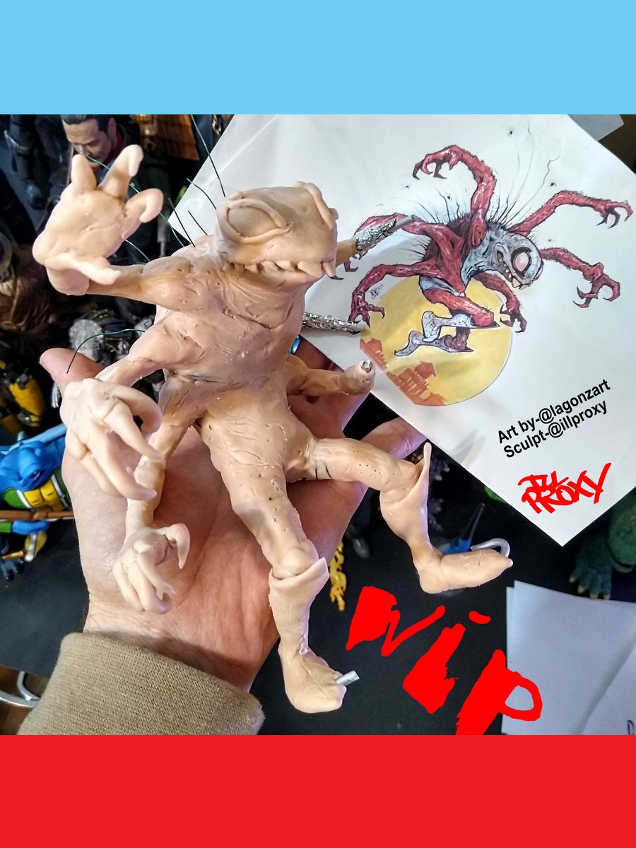 illproxy's tweet image. #workinprogress #sculpture #SpiderMan #SpiderVerse  #Sculptor #sculpt #illproxy #lagonzart #creaturedesign #Horrorfam #HorrorArt #horror #spidey