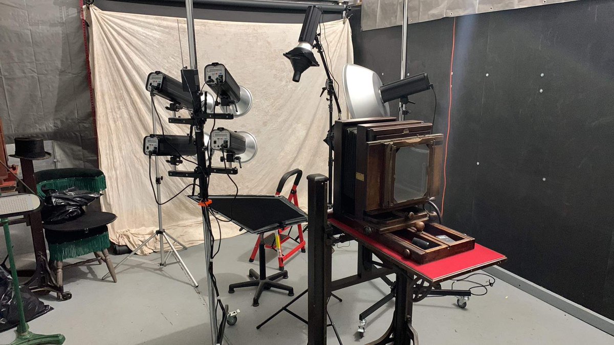DanCintron's tweet photo. Stepped back in time today becoming the inaugural subject using a recently acquired 160 yr old camera from 1863. The photoshoot unfolded in a captivating blend of history &amp; artistry. Special thanks to Jesse Mata Photography for this intriguing journey through vintage photography. https://t.co/3zjVMdNj9u
