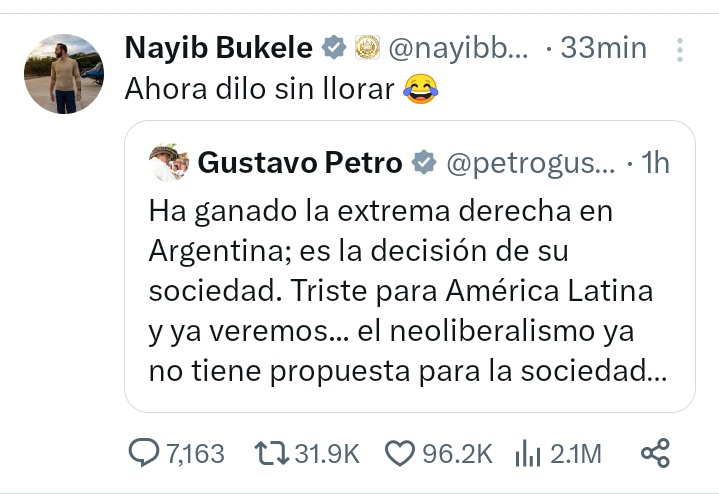 progres_siendo's tweet photo. Jajaja Bukele es mi ídolo. https://t.co/xp92lyqDEh