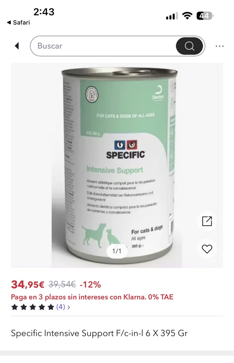 Chic@s necesitamos tres latitas de esto para una recuperación bastante grave que nada le está cayendo bien y no nos lo podemos permitir  😞Dirección de envío por privado o patita: paypal: bvs-1982@hotmail.com Cuenta: ES93 1465 0130 04 1726790366 Bizum: 651179682 Todo suma ! 🙏🐾