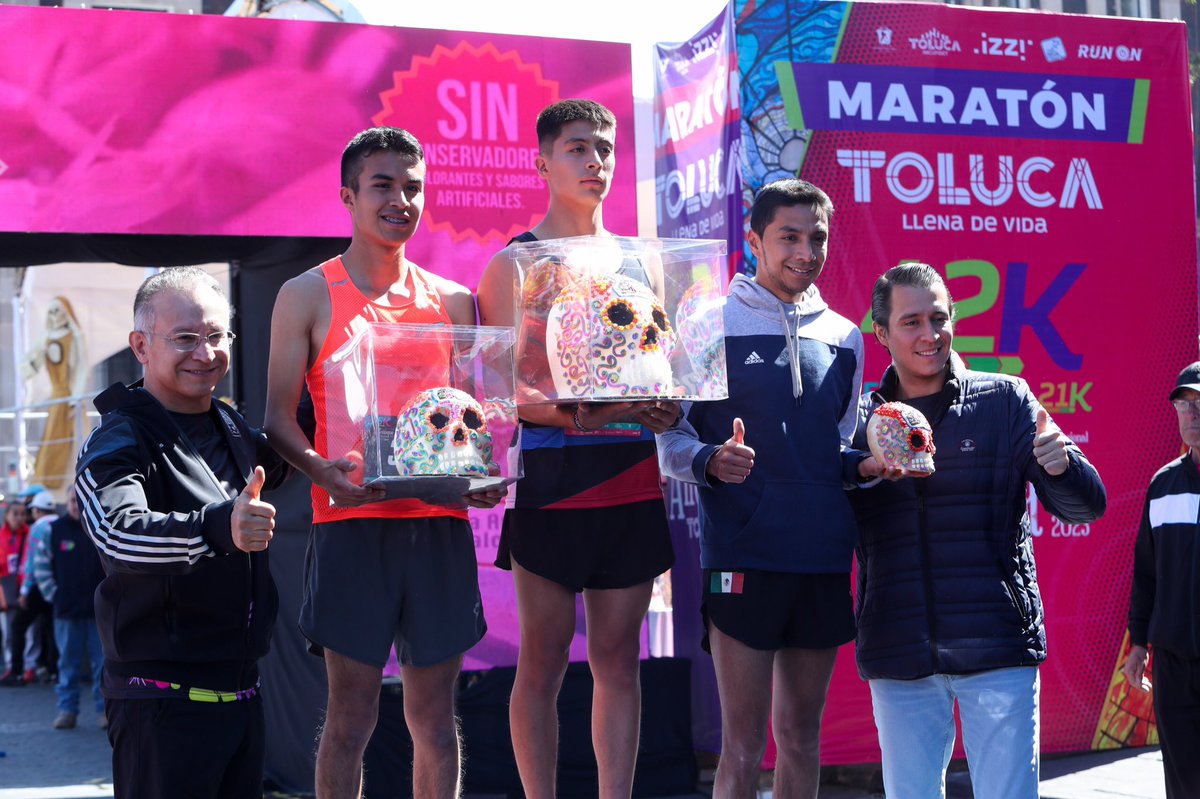 🏆 Felicidades a los ganadores de nuestro “Maratón Toluca #Alfeñique2023”, de la categoría 5K en la rama femenil y varonil, ustedes son un orgullo para #Toluca.

Enhorabuena para: 
🥇Aimee Atalia Moreno Reyes 
🥈Hilaria Solís Garnica 
🥉Pamela Becerril Gómez 

🥇Rafael Alonso