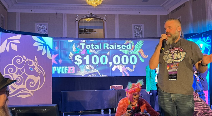EquestriaDaily's tweet photo. Yay Charity! @PonyCiderfest hit 100k at their auction today! 

This beats the record set by @BronyCon  in 2019 with its 10k attendees. 

With the 50k from @MareFairCon in October, this has been an incredible year for pony charity!

https://t.co/kq9WS3hvvT https://t.co/uLr7KCizRy