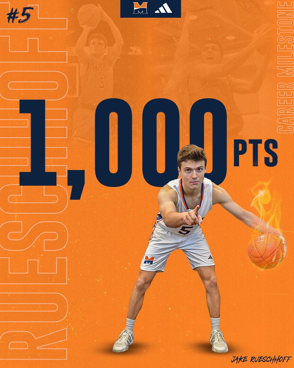 Congrats to <a href="/JakeRue_/">Jake Rueschhoff</a> for scoring his 1,000th career point yesterday @ Dordt University. A testament to his hard work &amp; dedication in the gym. 
Proud to have him leading our team! 🌟🙌 #1000Club #WinTheDay 🟠🔵