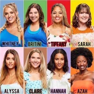 ByeByeBitchesB6's tweet photo. #BB26NoMen @A_dawg956  @bluebeachkim @Meme_Hayess  #Reilly #Kirsten #MamaF  @Makeupbywhit #Britney @absolutelytiff @lysslopezz @ClaireRehfuss @hannah_chaddha @azah_awasum @CBSBigBrother @flyonthewallent @paramountplus https://t.co/9xDsvZOfEf