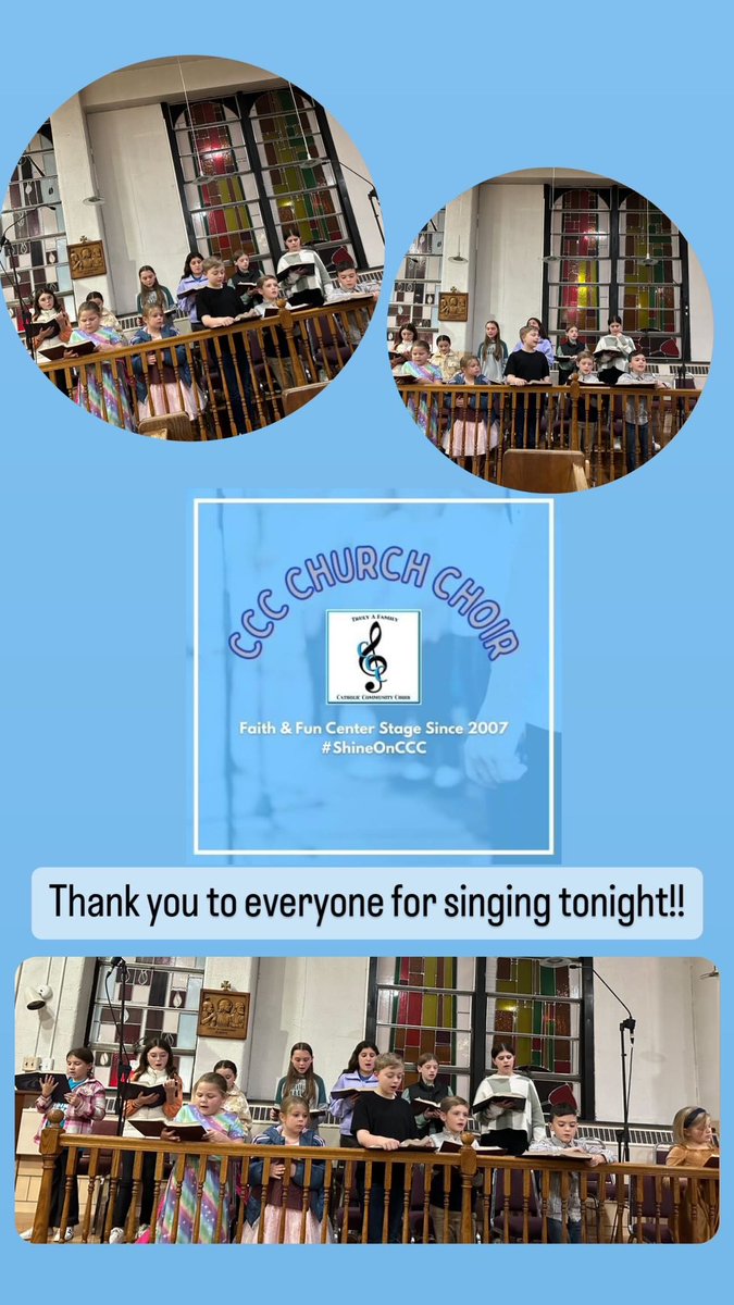 Our Church Choir did a fantastic job tonight at the 5:30 Mass. It is another great opportunity to sing and with a very minimal commitment. catholiccommunitychoir.com/church-choir/