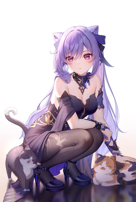 刻晴お誕生日おめでとう  突然目覚めた、刻晴がついに猫のしっぽを生えたと思った  #原神 #Keqing #刻晴生誕祭2023