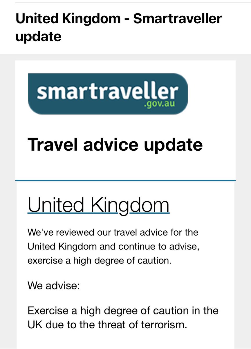 Just got this from the Australian government…