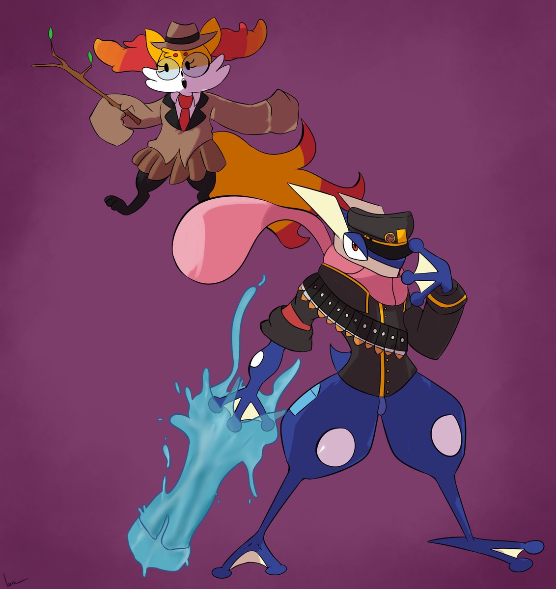 GreninjaTF2's tweet photo. @FriedEggArt666 Hello it is I, GreninjaTF2, and oh man, hope you go Fangtastic! >:D Wait was that a Fang reference- (art by @/dj_b3n1, it’s the frog :p) https://t.co/Gkx5O5wHx4