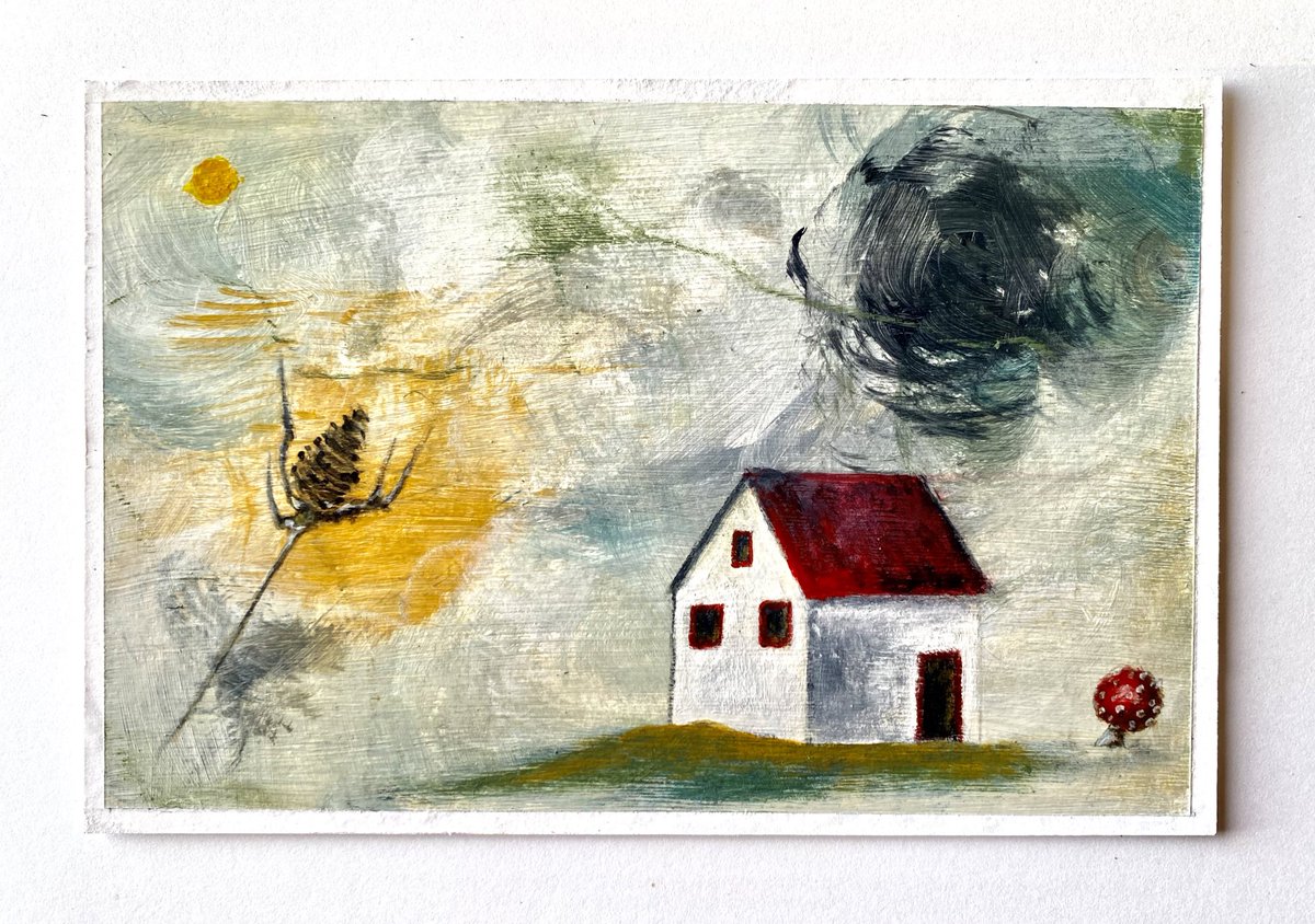 bgdesign's tweet image. One of the postcards I created for a show in Portland, Oregon. #painting #smallwork #originalart