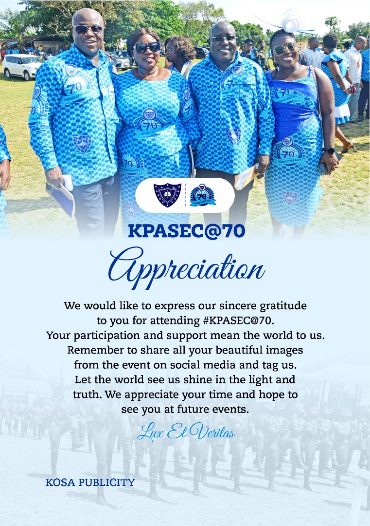 kosaglobal's tweet photo. Tsitsiawo, akpe na mi 
#KPASEC@70 https://t.co/ZxmoO9w0In