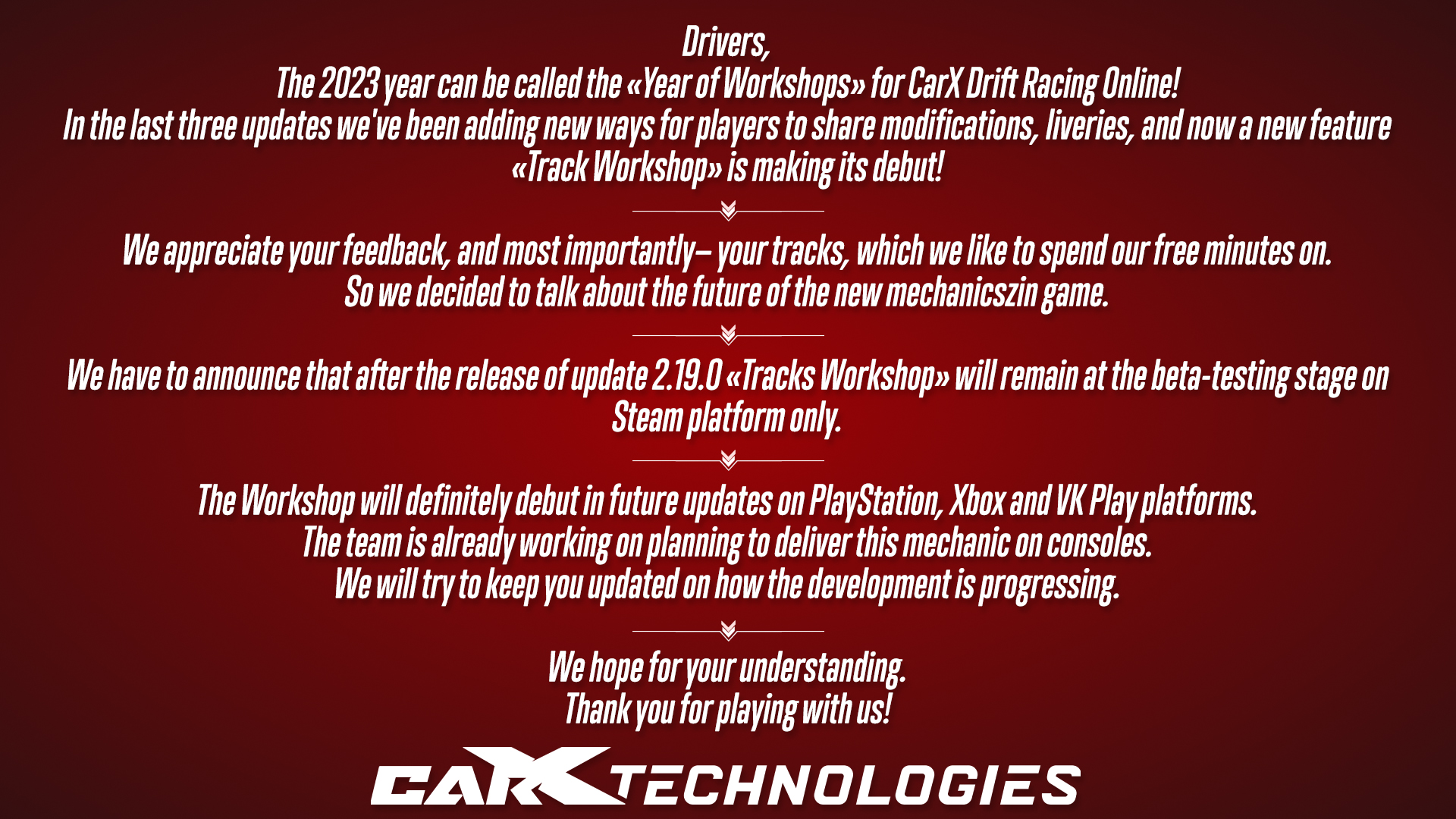 CarX Drift Racing Online bug fix update released