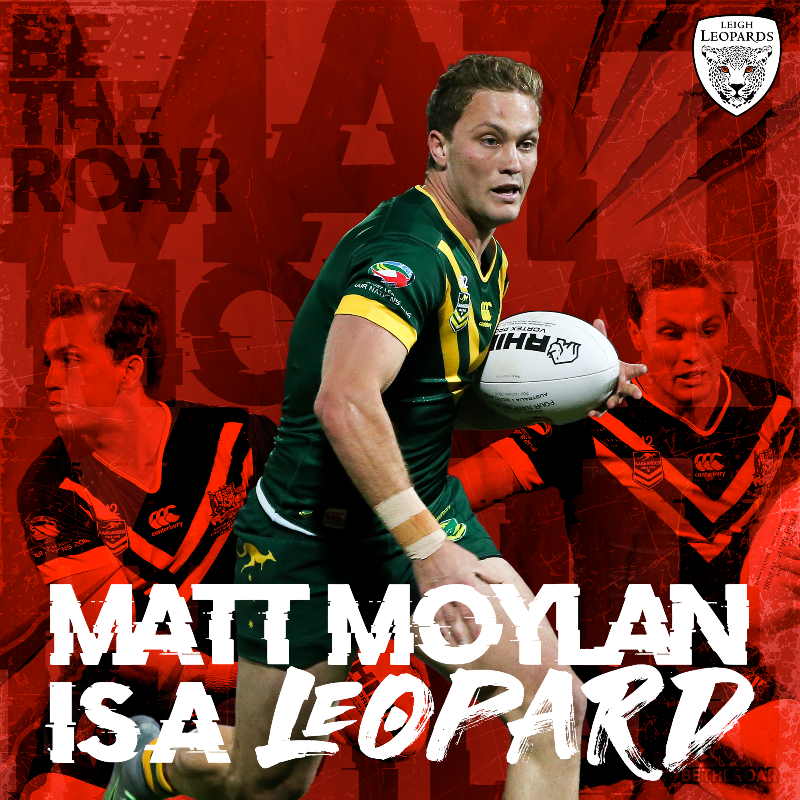 LeighLeopardsRL's tweet photo. 𝗠𝗔𝗧𝗧 𝗠𝗢𝗬𝗟𝗔𝗡 𝗜𝗦 𝗔 𝗟𝗘𝗢𝗣𝗔𝗥𝗗 🐆

We are proud to announce the signing of Matt Moylan on a two year contract.

For more on our new signing &amp; comments from Chris Chester, tap below.