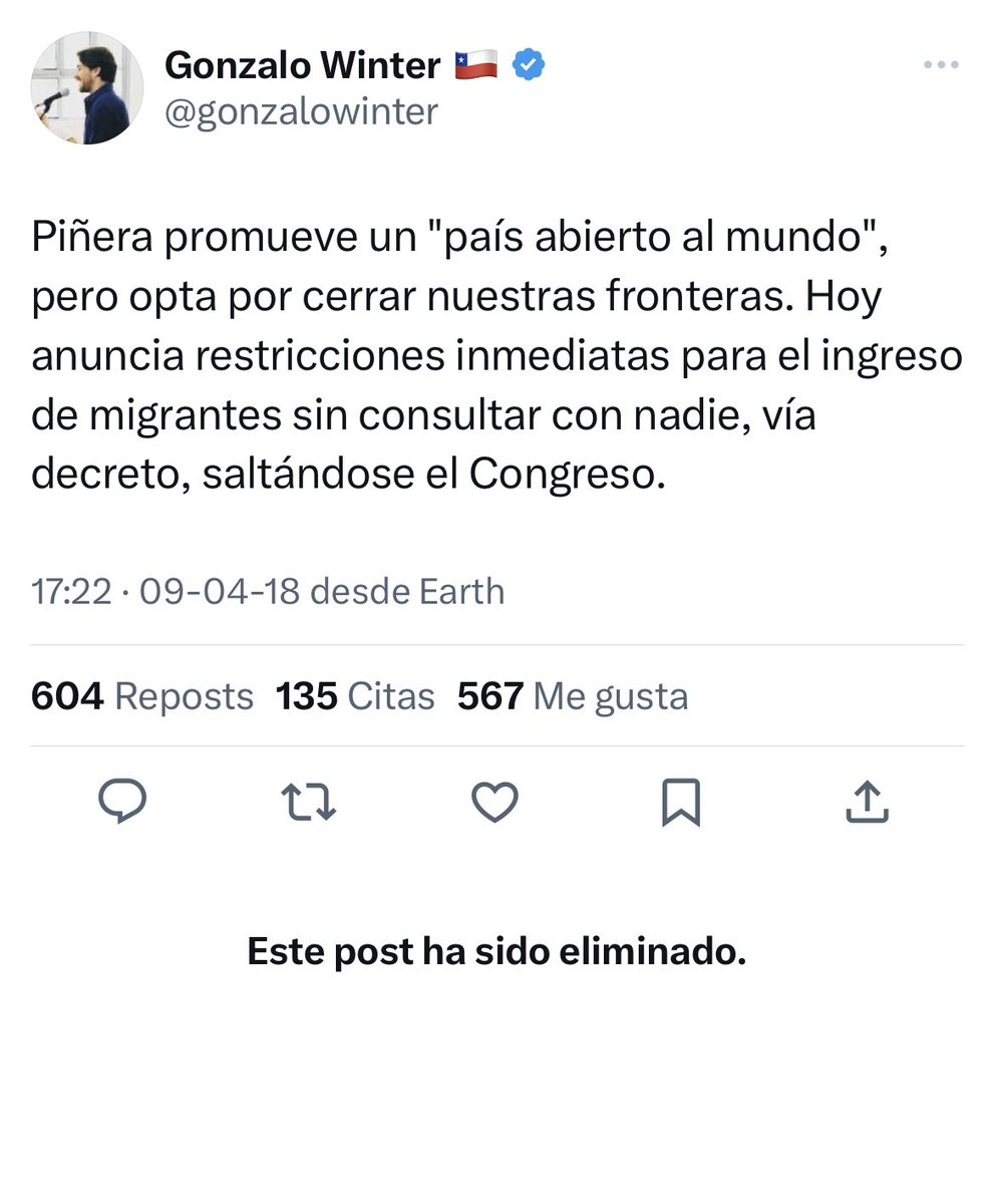 PierreCurieD's tweet photo. Diputado @gonzalowinter por qué borró este post? Todos sabemos que es un mentiroso, no es necesario. https://t.co/QYLJC0uezo