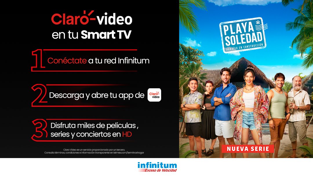 infinitum's tweet photo. ¡Bienvenido a #PlayaSoledad! Un destino turístico que encierra confusión y misterio por saber cuál será su destino.
Con Infinitum tienes Claro video, disfruta de su contenido: https://t.co/yocgGbR3T3 https://t.co/KfvU3VN9X1