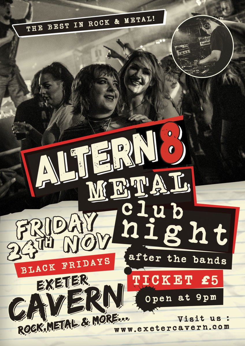 ALTERN8DEVON's tweet image. This coming Friday night, we're back at the wonderful @ExeterCavern 

Tickets on sale now, hit the link below, and hopefully,  we'll see you there!

Come join us for shenanigans and tomfoolery, Geddon!

📸 Look at this post on Facebook
facebook.com/share/jC3MSxo3…