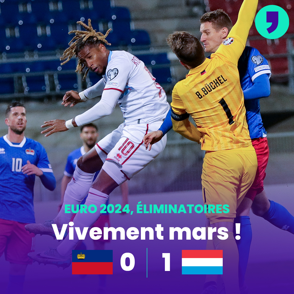 virgule_lu's tweet photo. ⚽️🇱🇺 Les Lions Rouges ont bouclé une campagne historique par une 5e victoire (1-0) arrachée en infériorité numérique ce dimanche à Vaduz grâce à un but de Gerson Rodrigues.
#LIELUX #football #Euro2024 #Luxembourg https://t.co/dHeiRDrSTr