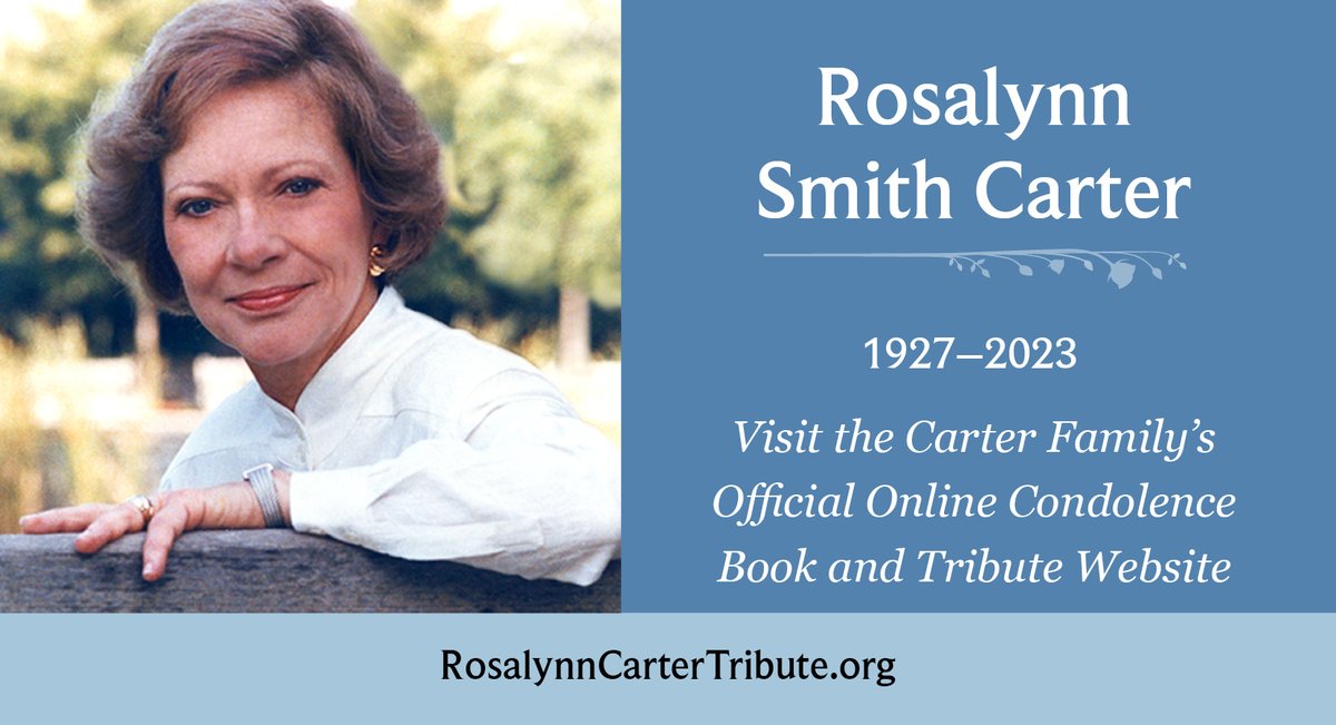 Visit the official tribute site for Rosalynn Carter and learn more about her lifetime of service that has made a difference in the lives of so many. RosalynnCarterTribute.org