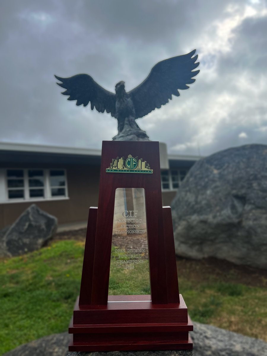 The trophy looks beautiful at Granite.  <a href="/granitehillsfb/">Granitehillsfootball</a>