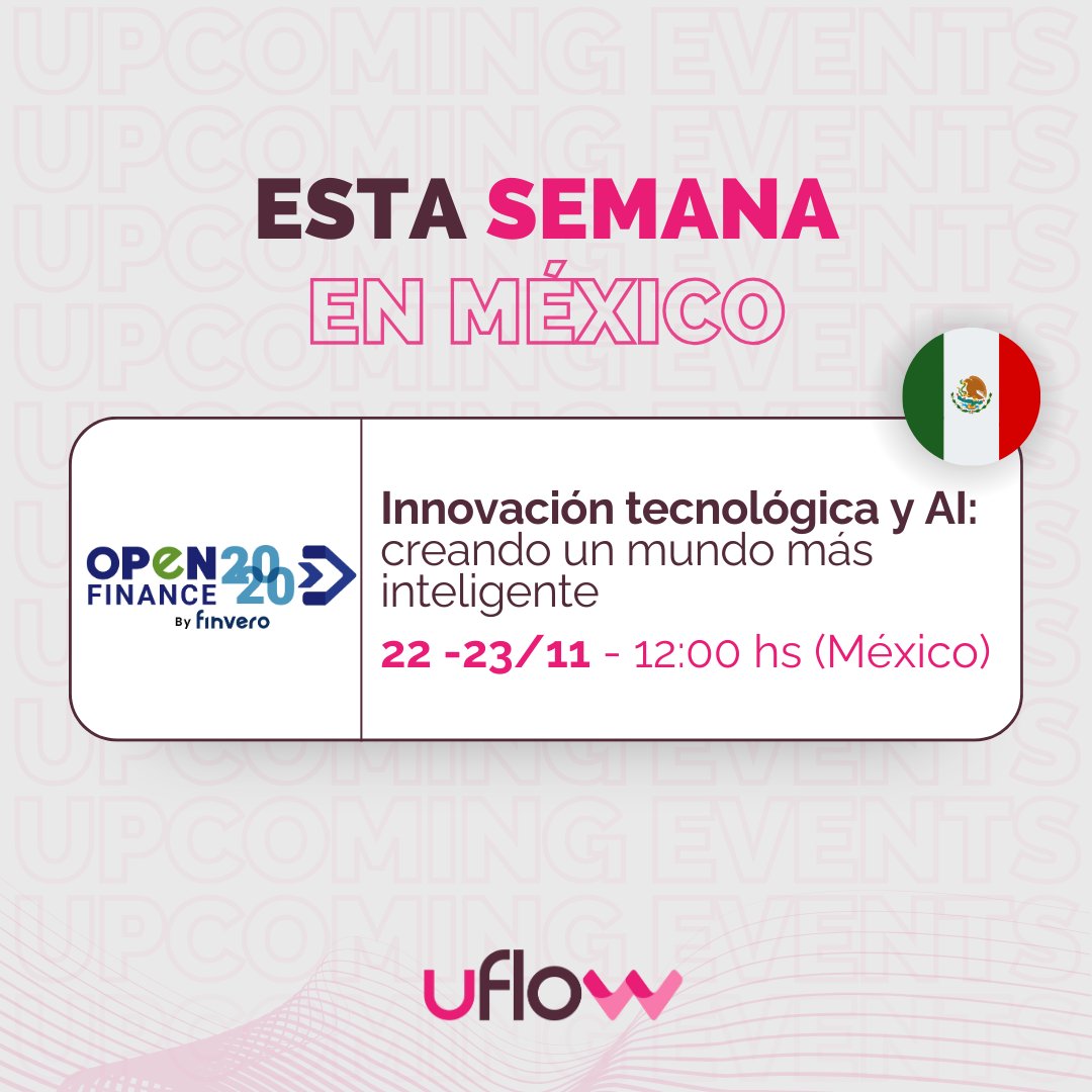 uFlowEngine's tweet image. 🚀 uFlow en @Open_Finance_20: redefiniendo la finanza con IA 🚀
🗓️ 22 y 23 de noviembre 
🎙️ Panel: Inteligencia Artificial - Clave para la Evolución Financiera.

#uFlowEventos #OpenFinance2020 #IAenFinanzas #EvoluciónFinanciera #AutomatizaciónCrediticia #FintechInnovación🤝💼